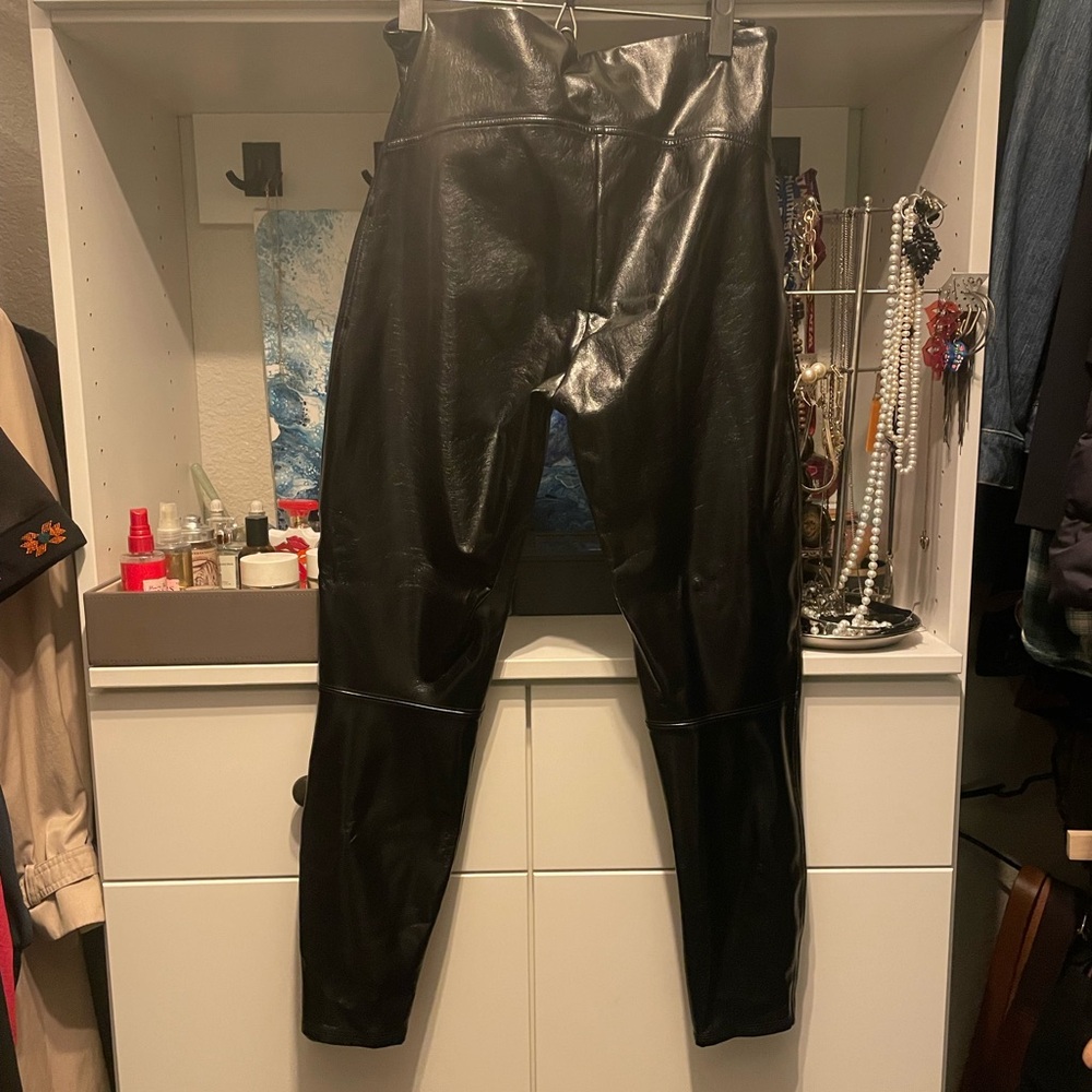 Spanx Faux patent-leather leggings